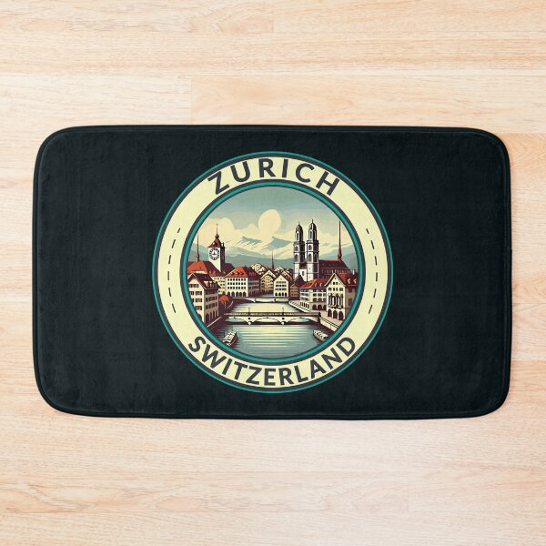 Item preview, Zurich Switzerland Illustration Travel Art Badge designed and sold by KrisSidDesigns.