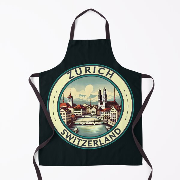 Item preview, Zurich Switzerland Illustration Travel Art Badge designed and sold by KrisSidDesigns.