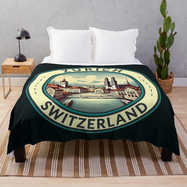 Item preview, Zurich Switzerland Illustration Travel Art Badge designed and sold by KrisSidDesigns.