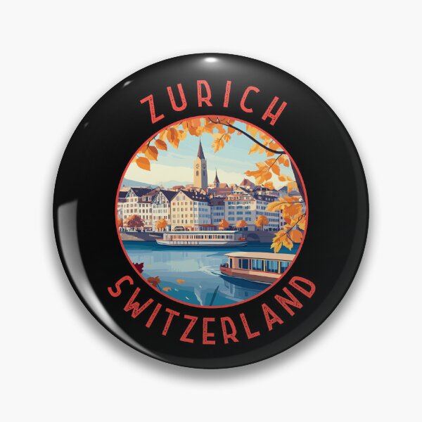 Item preview, Zurich Switzerland Retro Distressed Circle designed and sold by KrisSidDesigns.