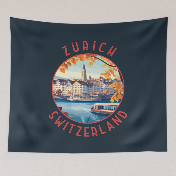Item preview, Zurich Switzerland Retro Distressed Circle designed and sold by KrisSidDesigns.