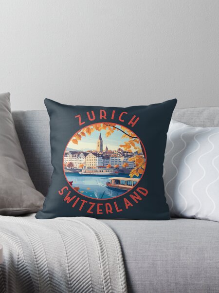 Artikel-Vorschau von Zürich Schweiz Retro Distressed Circle, designt und verkauft von KrisSidDesigns.