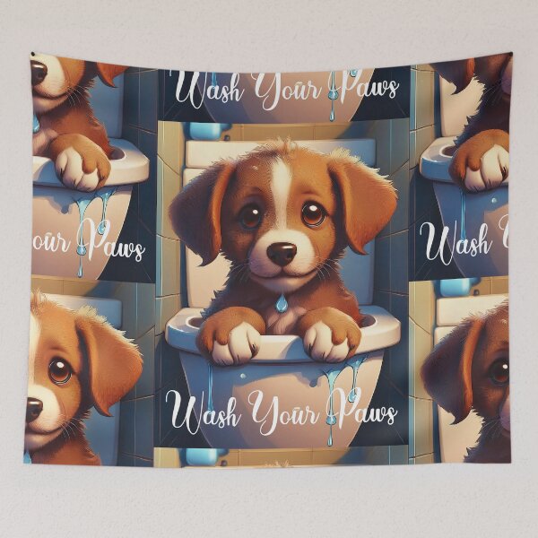 Item preview, wash your paws - purrfect for any dog lover designed and sold by GeoffBeattie.