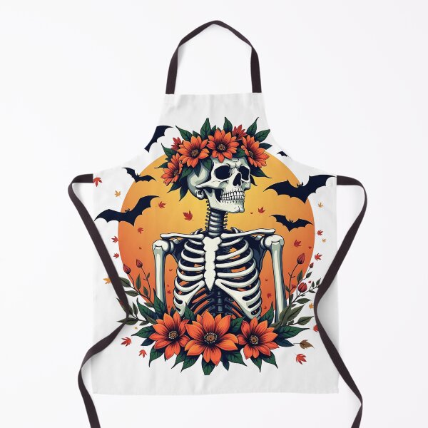 Item preview, "Boho Skeleton in Bloom" Autumn Leaves and Floral Halloween T-Shirt for Men & Boys designed and sold by AI-volution.