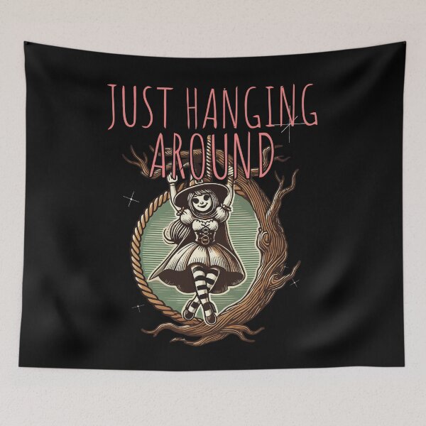 Item preview, Just Hanging Around Lustiger Halloween Spruch designed and sold by LuminOrb.