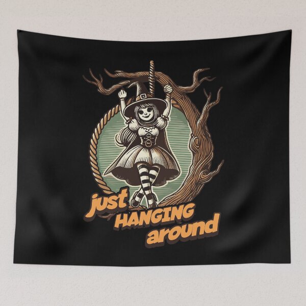 Item preview, Funny Halloween Saying Just Hanging Around designed and sold by LuminOrb.