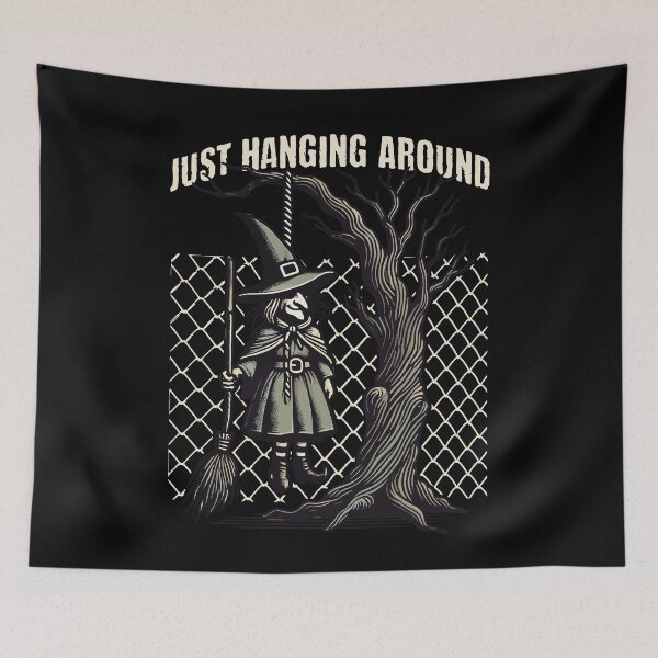 Item preview, Just Hanging Around Lustiger Halloween Spruch designed and sold by LuminOrb.