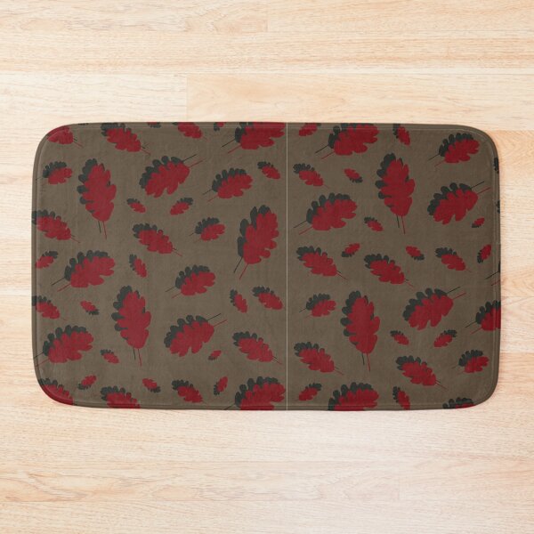 Item preview, Burgundy oak leaves autumn pattern on brown background designed and sold by by-jwp.