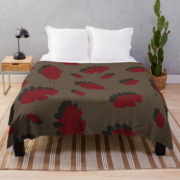Item preview, Burgundy oak leaves autumn pattern on brown background designed and sold by by-jwp.