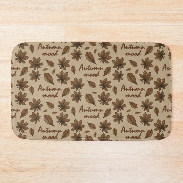 Item preview, Pattern with the inscription "Autumn mood" and autumn leaves designed and sold by Cherevan.
