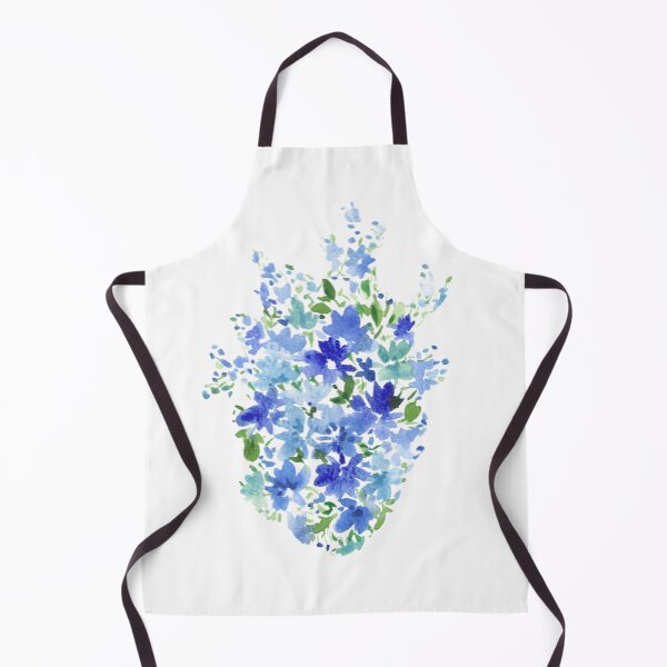 Item preview, Hand painted blue little flowers, watercolor designed and sold by Alexandra Compuesto.