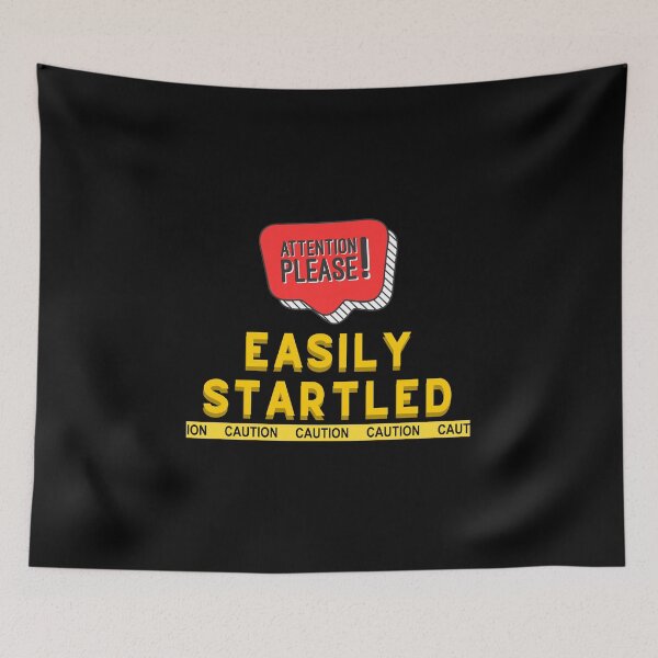 Item preview, Warning: Easily Startled - Minimalistic Caution Sign Design designed and sold by Colorful-Garden.