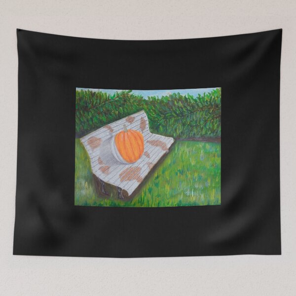 Item preview, Shadowy Pumpkin on Bench designed and sold by lisavonbiela.