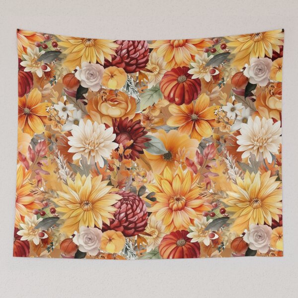Item preview, Autumnal Floral Pattern designed and sold by HematiteDesign.