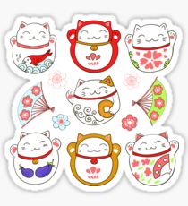 Magical cats Maneki Neko, bring luck, wealth and prosperity Sticker