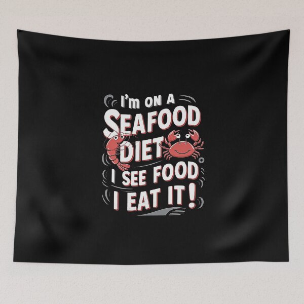 Item preview, Seafood Diet Funny Poster - Hilarious Seafood Lovers Design designed and sold by love3617.
