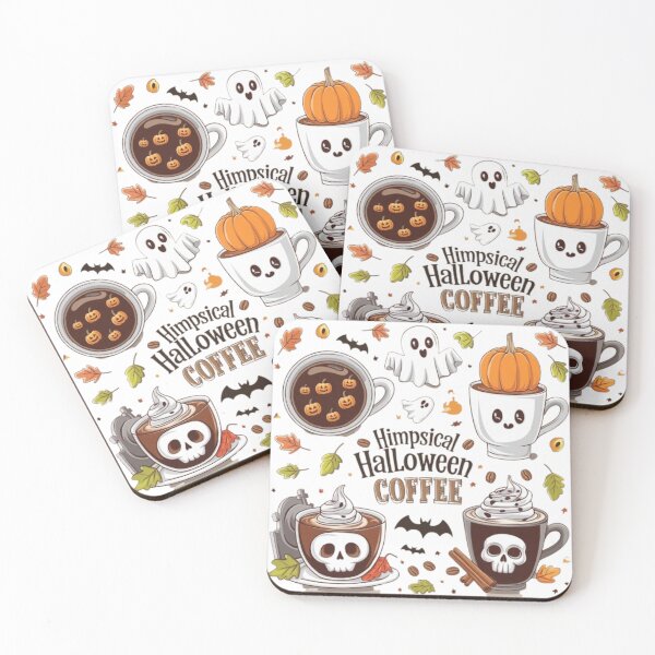Item preview, Whimsical Halloween Coffee Illustration – Spooky & Fun Café Vibes designed and sold by GemBob Creations.