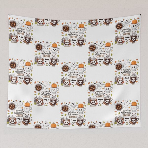 Item preview, Whimsical Halloween Coffee Illustration – Spooky & Fun Café Vibes designed and sold by GemBob Creations.