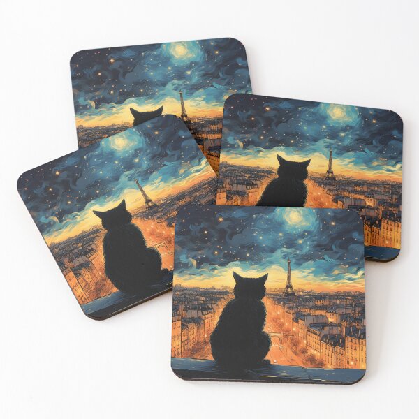 Item preview, Cat Overlooking Paris At Night designed and sold by Rtymer.