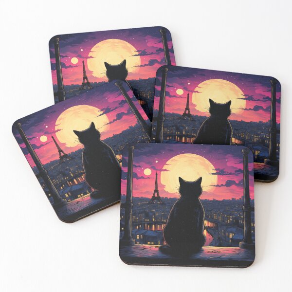 Item preview, Cat Overlooking Paris At Night designed and sold by Rtymer.