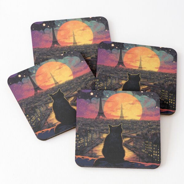 Item preview, Cat Overlooking Paris At Night designed and sold by Rtymer.