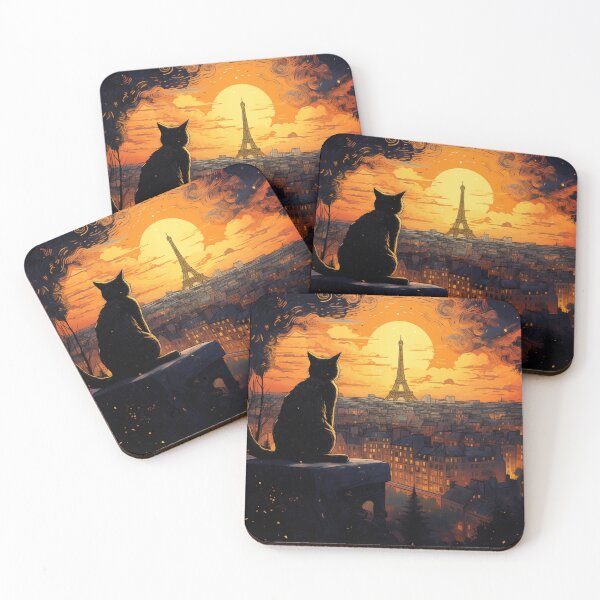 Item preview, Cat Overlooking Paris At Night designed and sold by Rtymer.