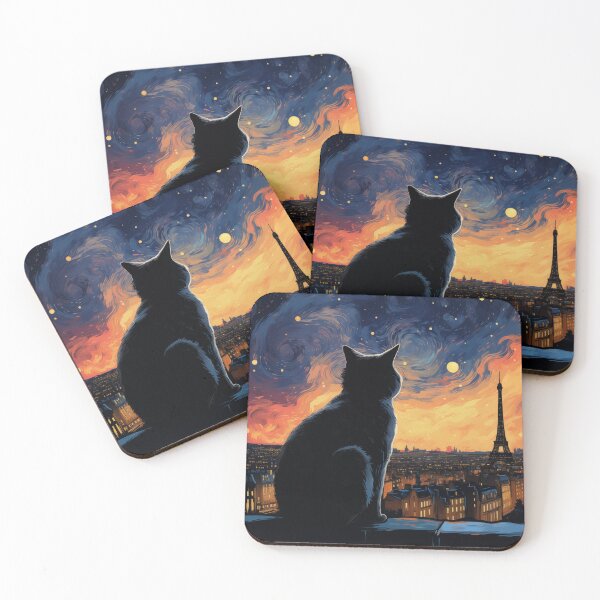 Item preview, Cat Overlooking Paris At Night designed and sold by Rtymer.
