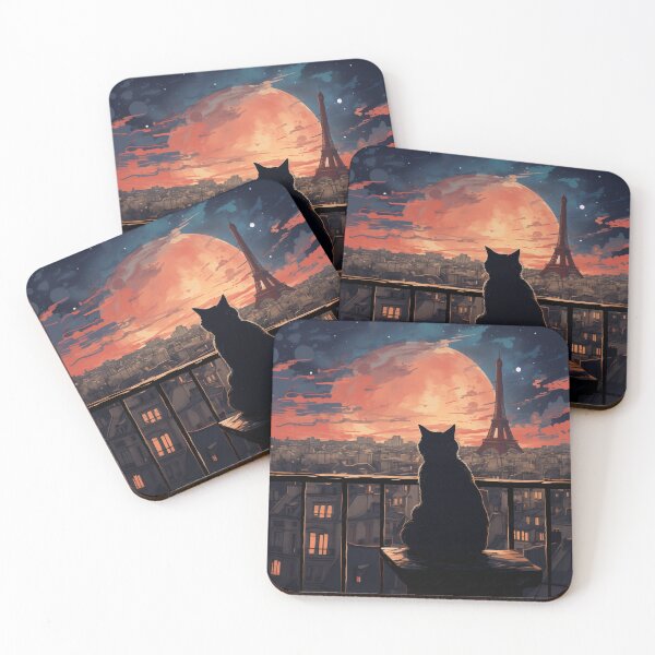 Item preview, Cat Overlooking Paris At Night designed and sold by Rtymer.
