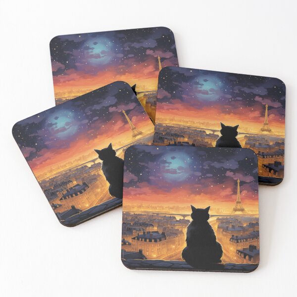 Item preview, Cat Overlooking Paris At Night designed and sold by Rtymer.