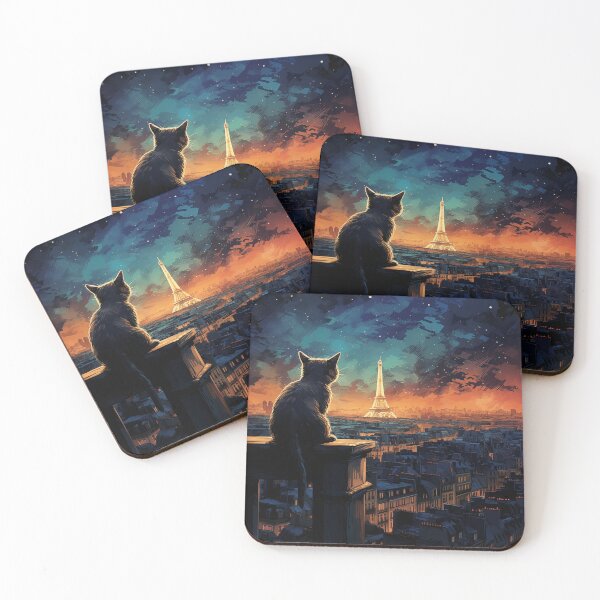 Item preview, Cat Overlooking Paris At Night designed and sold by Rtymer.