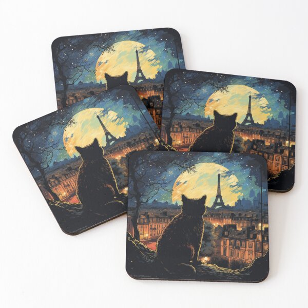 Item preview, Cat Overlooking Paris At Night designed and sold by Rtymer.