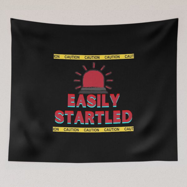 Item preview, Warning: Easily Startled - Minimalistic Caution Sign Design designed and sold by Colorful-Garden.