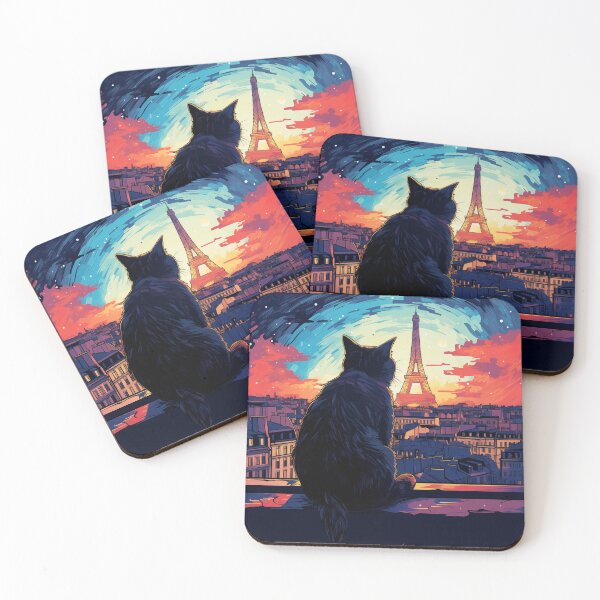 Item preview, Cat Overlooking Paris At Night designed and sold by Rtymer.