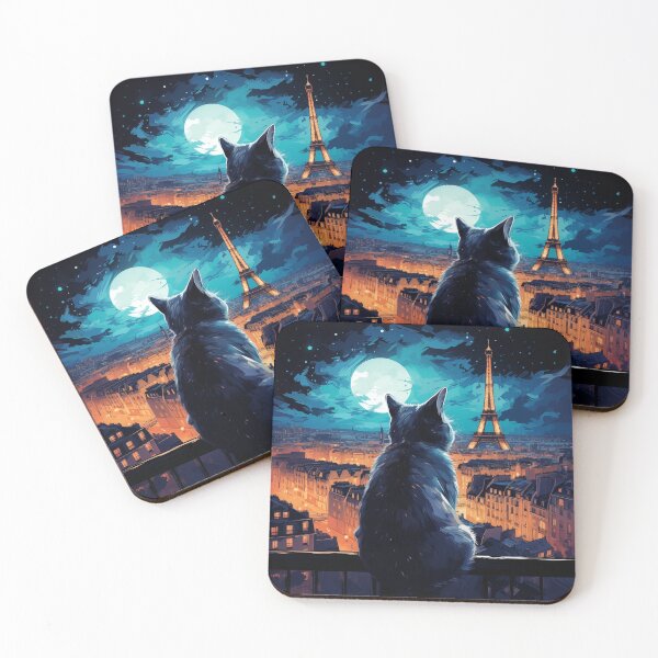 Item preview, Cat Overlooking Paris At Night designed and sold by Rtymer.