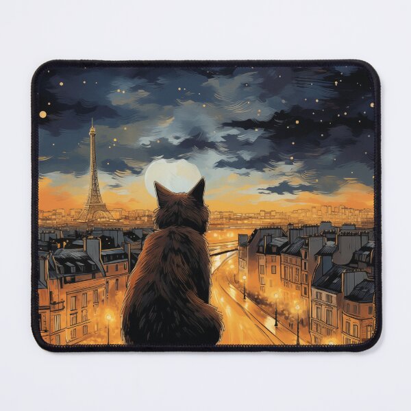 Item preview, Cat Overlooking Paris At Night designed and sold by Rtymer.