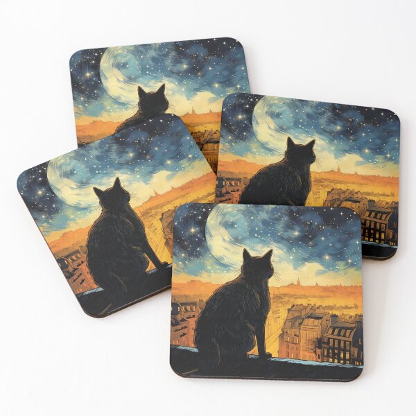 Item preview, Cat Overlooking Paris At Night designed and sold by Rtymer.