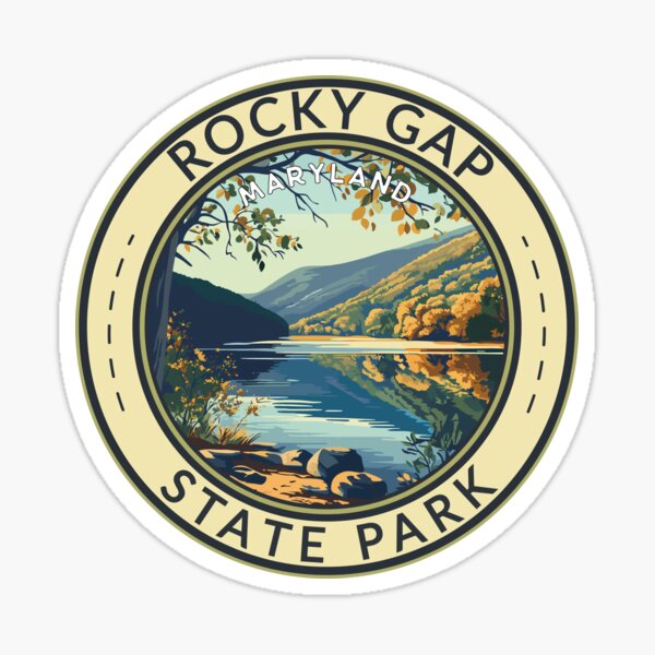 Item preview, Rocky Gap State Park Maryland Travel Art Badge designed and sold by KrisSidDesigns.