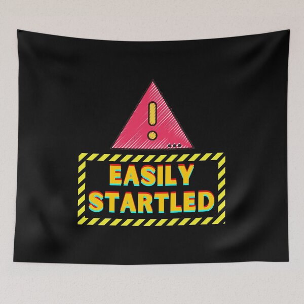 Item preview, Warning: Easily Startled - Minimalistic Caution Sign Design designed and sold by Colorful-Garden.