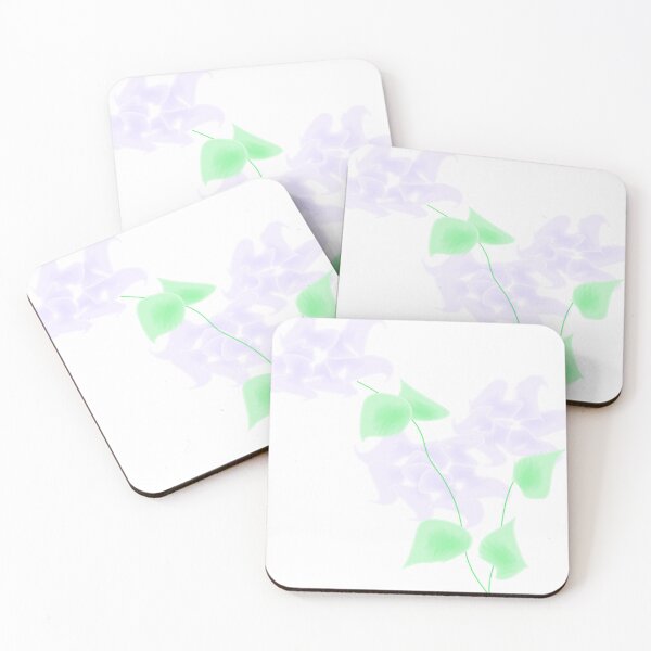 Item preview, blueish purple two flowers and some leaves designed and sold by Nature  Nblossom.