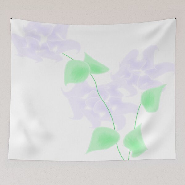Item preview, blueish purple two flowers and some leaves designed and sold by Nature  Nblossom.