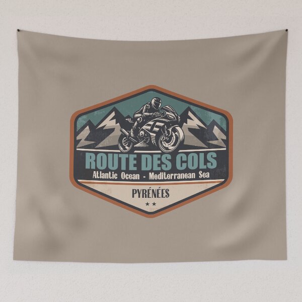 Item preview, Route des Cols Pyrenees Motorcycling Mountain Design designed and sold by CynthiaGraphics.