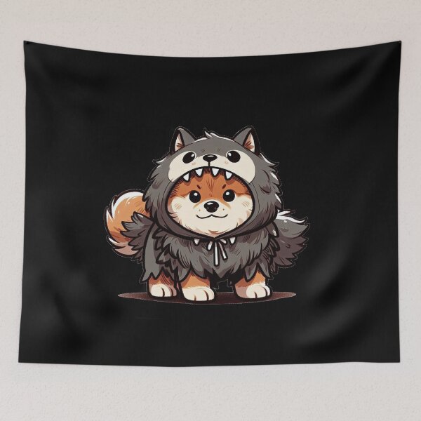 Item preview, Alaskan Malamute in Halloween Wolf Costume designed and sold by BulgariAI.