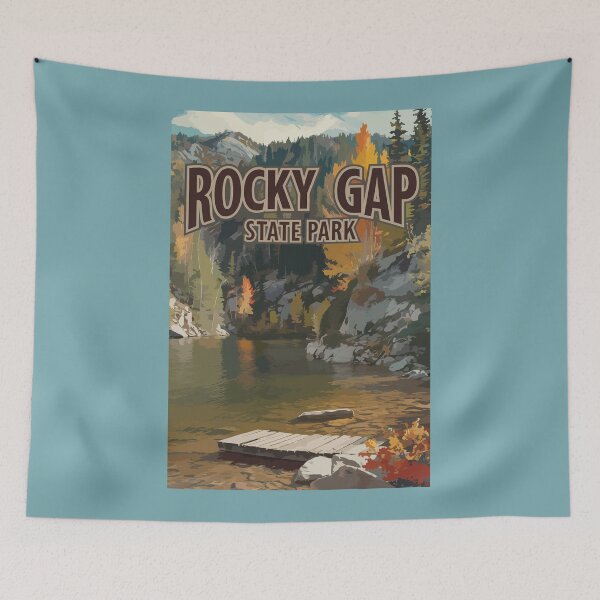 Item preview, Rocky Gap State Park Maryland Travel Art Vintage designed and sold by KrisSidDesigns.