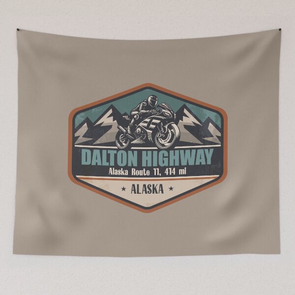 Item preview, Dalton Highway Alaska Motorcycling Mountain Design designed and sold by CynthiaGraphics.