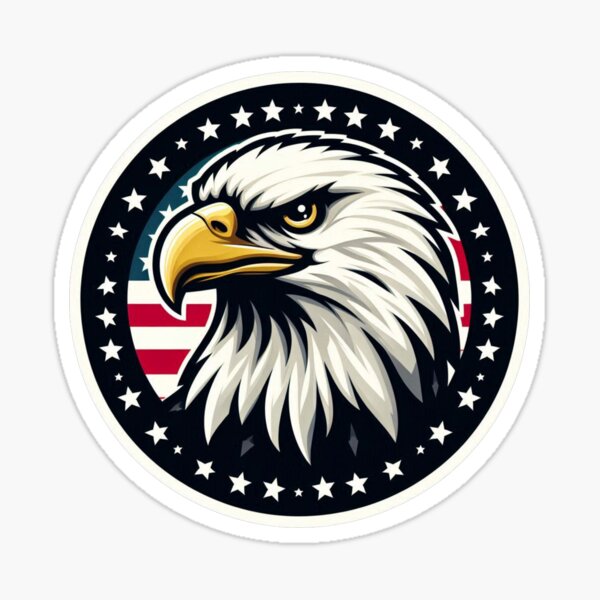 Item preview, Patriotic Bald Eagle Sticker | American Flag Circle designed and sold by StaneyJoseph.