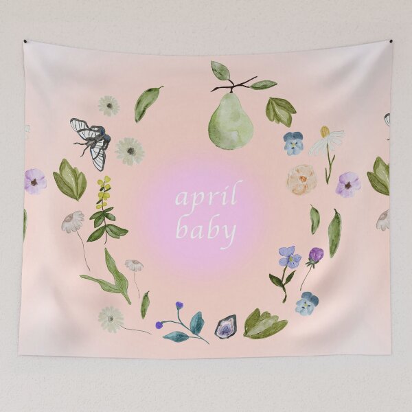 Item preview, April Birthday - Floral Wreath designed and sold by bowsbotanicals.