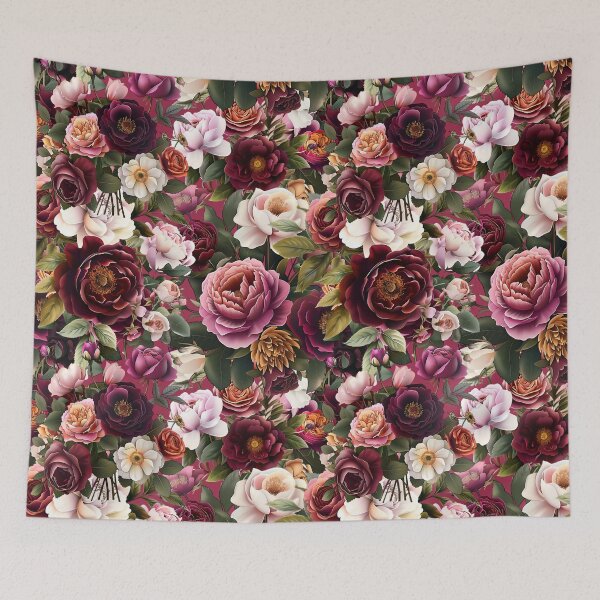 Item preview, Deep Wine Colored Rose Floral Pattern designed and sold by HematiteDesign.