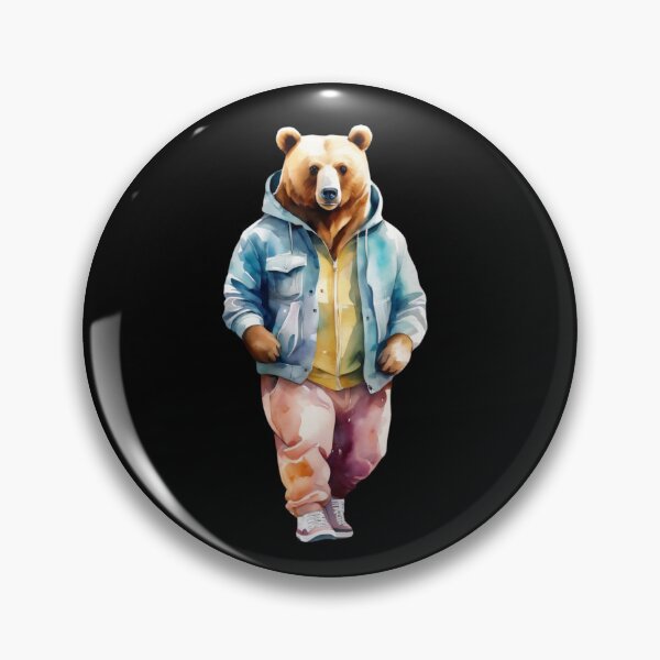 Item preview, Oso grizzly en tonos pastel, fresco y casual designed and sold by FurrFunPrints.