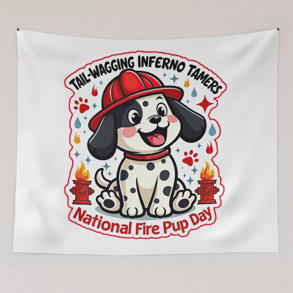 Item preview, Sticker T-Shirt Design Trending: National Fire Pup Day designed and sold by ForeverPrintsOK.