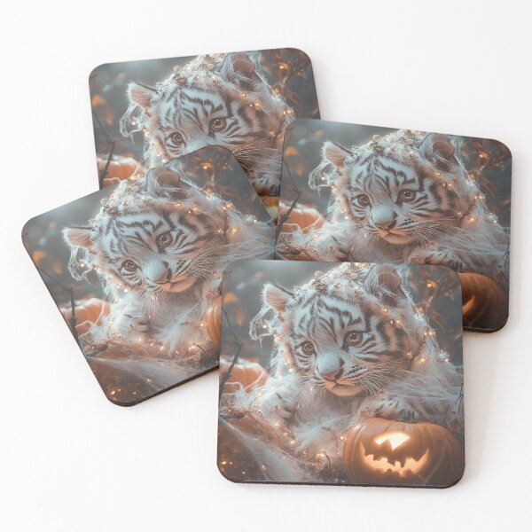 Item preview, Autumn Tiger with Pumpkin Lights and Halloween Charm designed and sold by Anuka Ganchimeg.